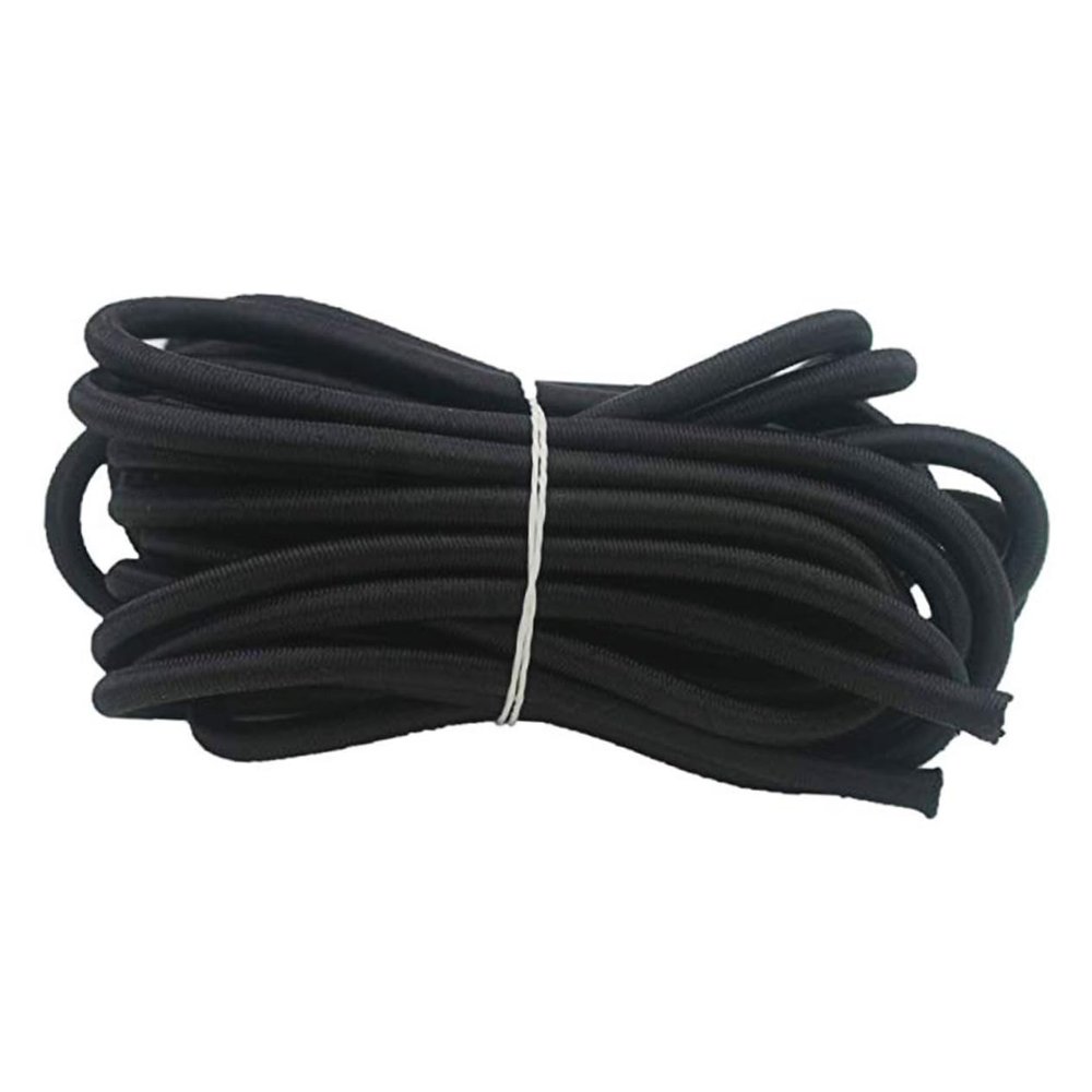 Gogogmee 6m Bungee Cord Strong Elastic Rope for Kayak Tent and Luggage Durable Lightweight Wear-Resistant Stretch String Black