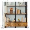 BELECO 7x5ft Fabric Living Room Bookshelf Backdrop Empty Room with Bookcase, Zoom Calls Video Recording Background Home Office Decor Zoom Meetings Photo Studio Props view 2