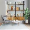 BELECO 7x5ft Fabric Living Room Bookshelf Backdrop Empty Room with Bookcase, Zoom Calls Video Recording Background Home Office Decor Zoom Meetings Photo Studio Props view 3