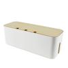 Covered Cable Management Box Wire Organizer Power Strip Organizer Surge Protector Cable Box to Hide Loose Wires, Cables, Power Strips, Chargers and More in The Home & Office, White, Large view 1