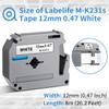 4 Black + 5 Color Compatible with Brother Ptouch M Tape 12mm 0.47'' 1/2'' M-K231 M-K431 M-K531 M-K631 M-K731 M-335 Label Tape for Brother PTouch PTM95 PT-65 PT-70 PT-70bm PT-45 Label Maker view 3