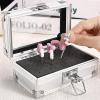 Noverlife 50 Holes Nail Drill Bit Holder Case, Professional Polishing Heads Holder Organizer, Silver Bit Storage Box, Large Display Container for Salon Grinding Head view 4