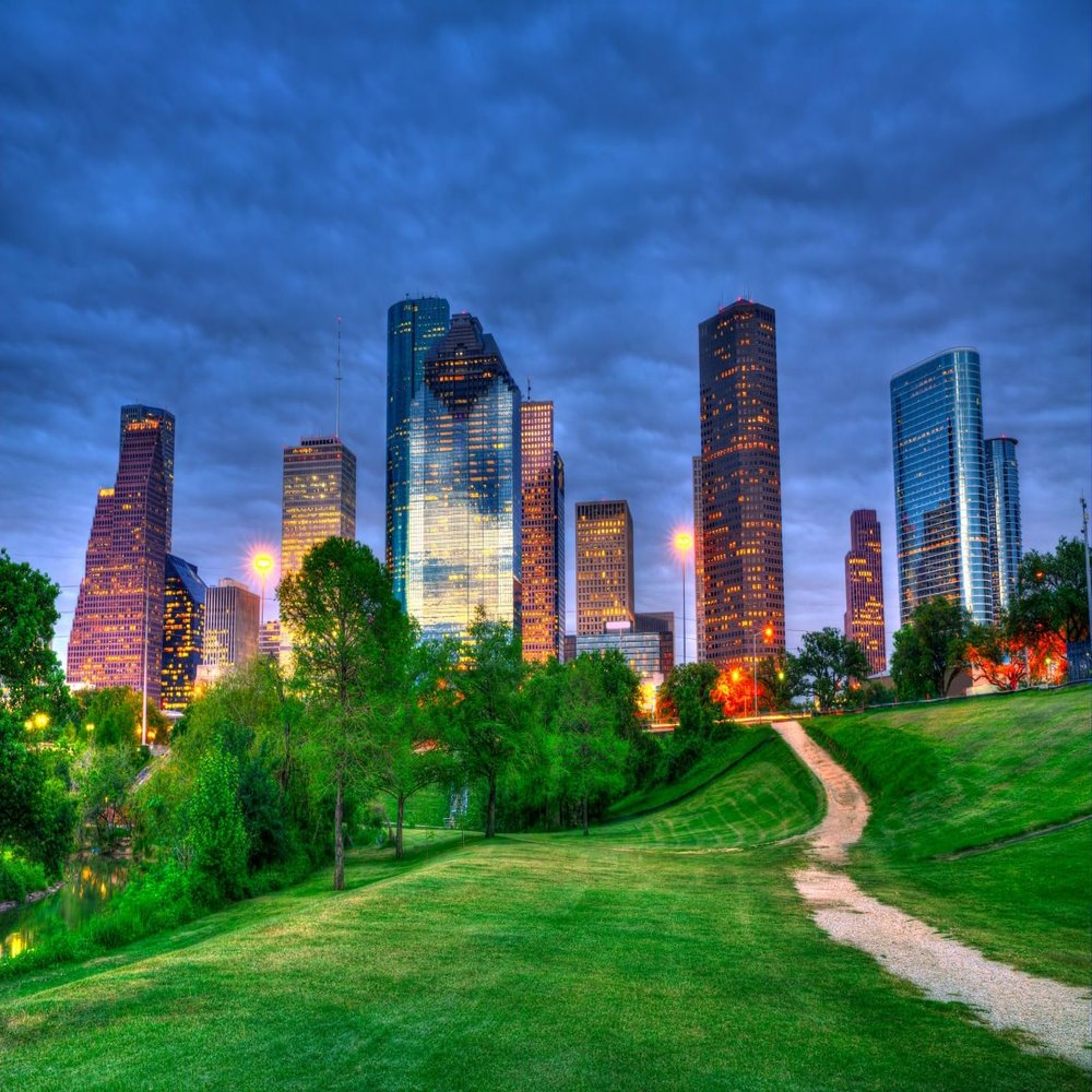 BELECO 15x10ft Fabric Houston City Skyline Backdrop Photography Modern City Skyscrapers at Sunset Background Kids Adults Birthday Wedding Party Decor Video Studio Photo Props