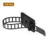 uxcell 100pcs Adhesive Cable Clips, Adjustable Nylon Cable Cord Organizer Cable Management Clips Cable Clamps for Desk Car Home and Office (Black, 88mm/3.46") view 3