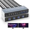 USB 3.0 HDMI KVM Switch for 4 Computers and 2 Monitors - 4K@60Hz 4 Port Dual Monitor Support With EDID, Audio Microphone Output, and 3 USB 3.0 Ports view 1
