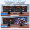 USB 3.0 HDMI KVM Switch for 4 Computers and 2 Monitors - 4K@60Hz 4 Port Dual Monitor Support With EDID, Audio Microphone Output, and 3 USB 3.0 Ports view 3