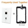 BOPLAT CAT7 Ethernet HDMI Wall Plate Female to Female, Single Gang 4K HDMI and CAT 7 RJ45 Cover Plate for CAT8/CAT7/CAT6 Network and HDTV Cables view 4