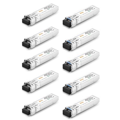 5 Pair of 10G BiDi SFP+ Transceiver, 10GBase-BIDI 1270nm/1330nm SMF, up to 60km, Compatible with Cisco, Ubiquiti, D-Link, Supermicro, Netgear and Other Open Switches
