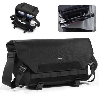 ULANZI Sling Camera Case with Tripod Holder, Small Compact Camera Tactical Shoulder Bags for DSLR/SLR/Mirrorless Cameras, Water-Resistant Crossbody Bag Women Men, Black BC08