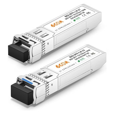 a Pair of 10G SFP+ Bidi Transceiver, 10GBase-BIDI 1270nm/1330nm SMF, up to 10km, Compatible with Cisco, Ubiquiti, D-Link, Supermicro, Netgear and Other Open Switches