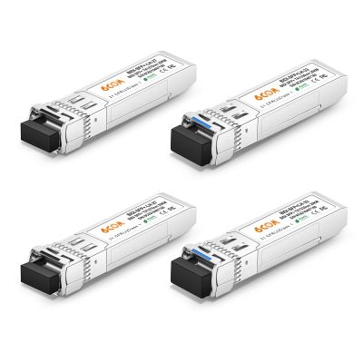 2 Pair of 10G SFP+ Bidi Transceiver, 10GBase-BIDI 1270nm/1330nm SMF, up to 20km, Compatible with Cisco, Ubiquiti, D-Link, Supermicro, Netgear and Other Open Switches
