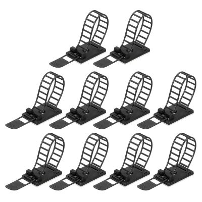 uxcell 100pcs Adhesive Cable Clips, Adjustable Nylon Cable Cord Organizer Cable Management Clips Cable Clamps for Desk Car Home and Office (Black, 110mm/4.33")