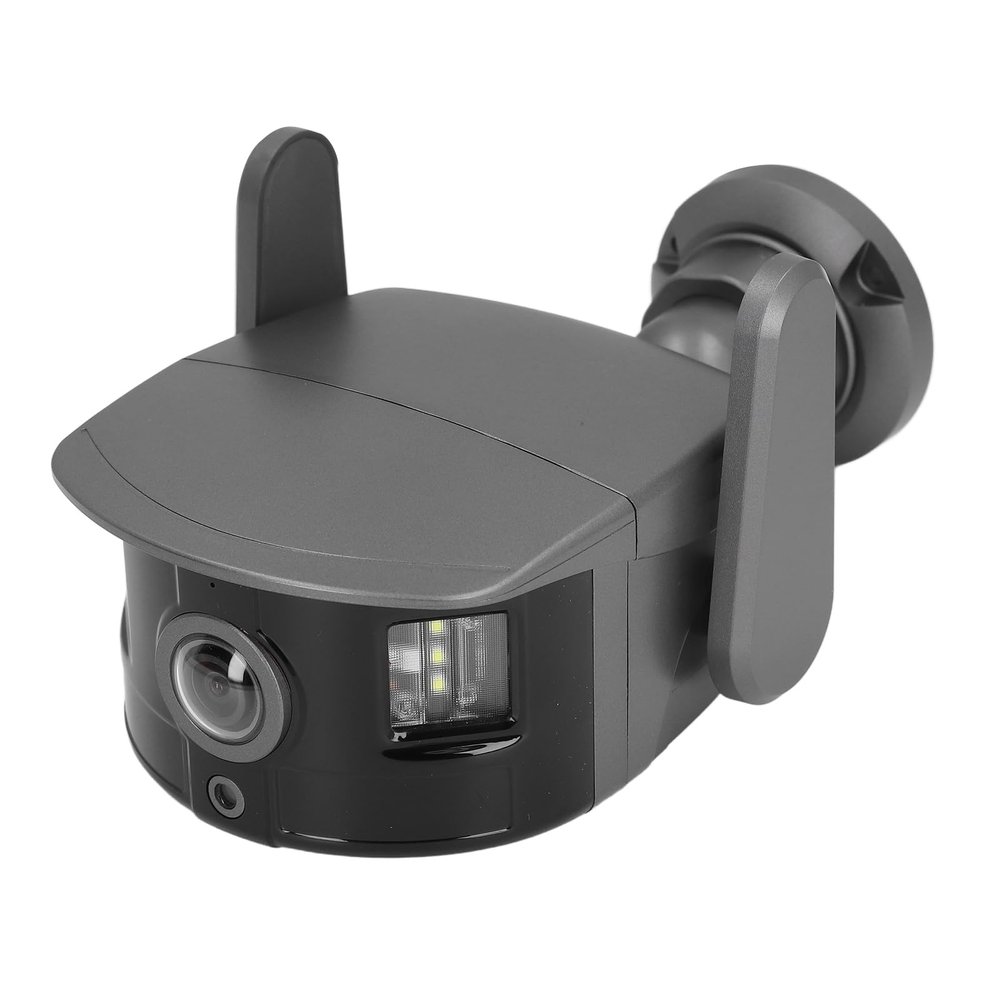 1080P Camera, Super Wide Angle Fisheye Lens AI Detection Motion Tracking, Connection, Night, Outdoor Security Camera for Gate Road (US Plug)