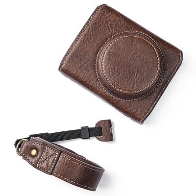 Andoer Digital Camera Protective Case PU Leather Camera Storage Bag with Removable Shoulder Strap Compatible with Canon G7X2/ G7X3