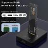 AMZPILOT M.2 NVMe & SATA to USB C Docking Station & Enclosure, Supports 2230/2242/2260/2280 Sizes, Black & Blue+Grey, USB C Interface, Compatible with Laptops, Smartphones & More view 2