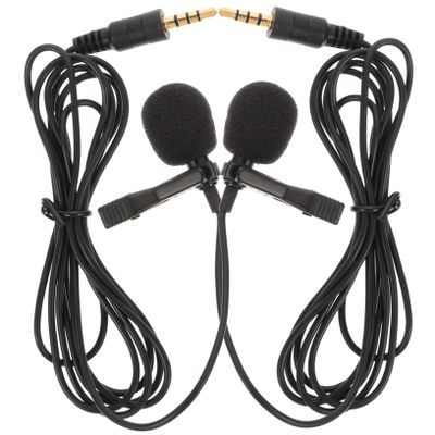 BIUDECO 2pcs Mini Lavalier Microphone Cable for Smartphones and Tablets Omnidirectional Clip Mic for Live Lectures and Recording Sound Easy to Use