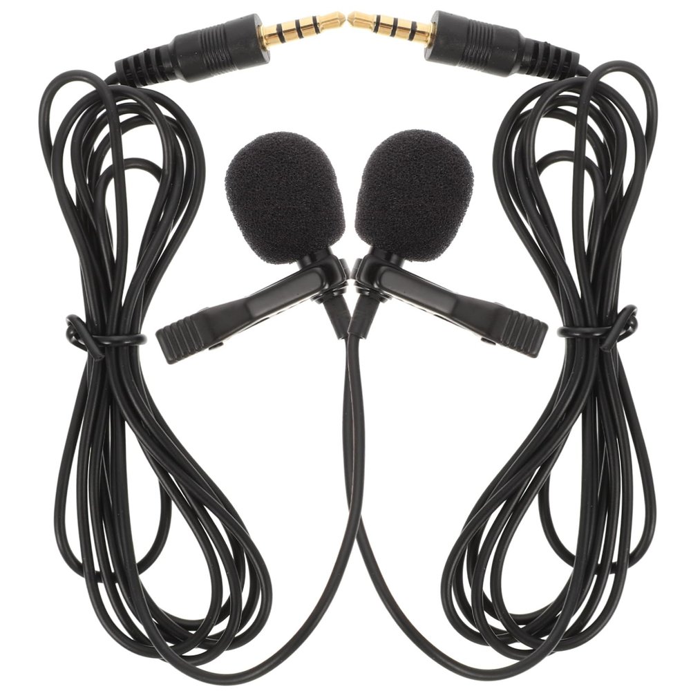 BIUDECO 2pcs Mini Lavalier Microphone Cable for Smartphones and Tablets Omnidirectional Clip Mic for Live Lectures and Recording Sound Easy to Use