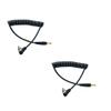 3.5mm Male Flash PC Sync Cable, 2Pcs Plug to Male Flash Sync Cord with Screw Lock Suitable for Nikon Canon and Most DSLR Cameras, Photography Coiled Cord for Digital Cameras view 1