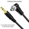 3.5mm Male Flash PC Sync Cable, 2Pcs Plug to Male Flash Sync Cord with Screw Lock Suitable for Nikon Canon and Most DSLR Cameras, Photography Coiled Cord for Digital Cameras view 2