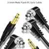 3.5mm Male Flash PC Sync Cable, 2Pcs Plug to Male Flash Sync Cord with Screw Lock Suitable for Nikon Canon and Most DSLR Cameras, Photography Coiled Cord for Digital Cameras view 4