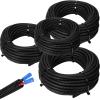 Sasylvia 1/4, 3/8, 1/2, 3/4'' X 10 ft Split Wire Loom Cord Protector Tubing Split Conduit Protector Tubing Convoluted Tube Flexible Electrical Wire Cover Protective Sleeves(Black) view 1