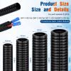 Sasylvia 1/4, 3/8, 1/2, 3/4'' X 10 ft Split Wire Loom Cord Protector Tubing Split Conduit Protector Tubing Convoluted Tube Flexible Electrical Wire Cover Protective Sleeves(Black) view 2