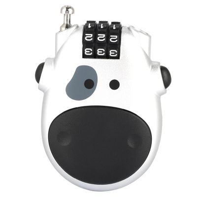 3 Digit Combination Lock for Stroller & Pushchair Durable Silver Cow Design Easy-Operate Travel Lock, Baby Carriage Security Lock