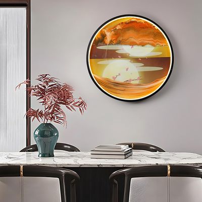 Wall Sconce With Moving Sand Art, 3D Deep Sea Sandscape Wall Mounted Lamps, 3 Color Temp Dimming USB Port Sand Art Wall Lamp,Touch & Remote Control Relaxing Wall Decor For Home Office ( Color : B )