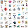100 Pcs Cute Veterinary Stickers Funny Veterinarians Vinyl PVC Waterproof Stickers and Decals for Water Bottle Skateboard Luggage Laptop Computer Phone, Veterinar Party Favors Gifts view 2