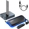 AMZPILOT M.2 NVMe & SATA to USB C Docking Station & Enclosure, Supports 2230/2242/2260/2280 Sizes, Up to 10Gbps Speed, Compatible with Windows, Mac, Linux, Android, Laptops, Smartphones, Tablets, Blue view 1