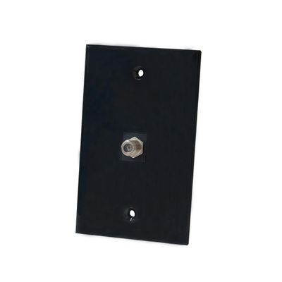 BOPLAT 1 Port Coax Cable Wall Plate Glossy Black - Single Gang Coaxial Cable Outlet Cover Plate for Cable TV/Antenna