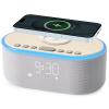 uscce Alarm Clock Bluetooth FM Radio: 10W Stereo Sound Speaker - Fast Wireless Charging for iPhone Samsung - Dimmable Clock Radio for Bedroom view 1