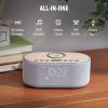 uscce Alarm Clock Bluetooth FM Radio: 10W Stereo Sound Speaker - Fast Wireless Charging for iPhone Samsung - Dimmable Clock Radio for Bedroom view 2
