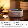 uscce Alarm Clock Bluetooth FM Radio: 10W Stereo Sound Speaker - Fast Wireless Charging for iPhone Samsung - Dimmable Clock Radio for Bedroom view 4