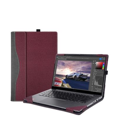 15.6 inch Laptop Cover Case for Samsung Galaxy Book4 360 &for Samsung Galaxy Book4 & for Galaxy Book3 & Galaxy Book3 360,PU Leather Detachable Notebook PC Bag Shell (Burgundy)