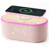 uscce Alarm Clock Bluetooth FM Radio: 10W Stereo Sound Speaker - Fast Wireless Charging for iPhone Samsung - Dimmable Clock Radio for Bedroom view 1