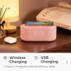 uscce Alarm Clock Bluetooth FM Radio: 10W Stereo Sound Speaker - Fast Wireless Charging for iPhone Samsung - Dimmable Clock Radio for Bedroom view 3