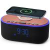 uscce Alarm Clock Bluetooth FM Radio: 10W Stereo Sound Speaker - Fast Wireless Charging for iPhone Samsung - Dimmable Clock Radio for Bedroom view 1