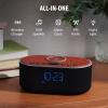 uscce Alarm Clock Bluetooth FM Radio: 10W Stereo Sound Speaker - Fast Wireless Charging for iPhone Samsung - Dimmable Clock Radio for Bedroom view 2