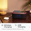 uscce Alarm Clock Bluetooth FM Radio: 10W Stereo Sound Speaker - Fast Wireless Charging for iPhone Samsung - Dimmable Clock Radio for Bedroom view 4