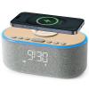 uscce Alarm Clock Bluetooth FM Radio: 10W Stereo Sound Speaker - Fast Wireless Charging for iPhone Samsung - Dimmable Clock Radio for Bedroom view 1