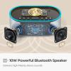 uscce Alarm Clock Bluetooth FM Radio: 10W Stereo Sound Speaker - Fast Wireless Charging for iPhone Samsung - Dimmable Clock Radio for Bedroom view 3
