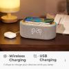 uscce Alarm Clock Bluetooth FM Radio: 10W Stereo Sound Speaker - Fast Wireless Charging for iPhone Samsung - Dimmable Clock Radio for Bedroom view 4