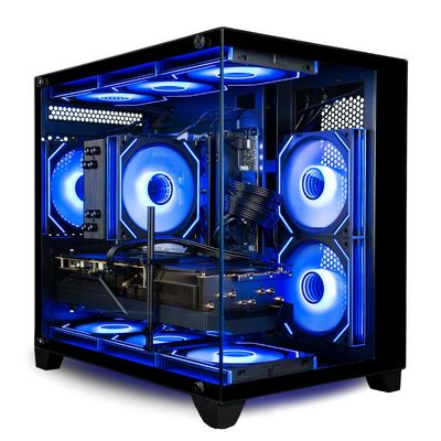Panorama Gaming Desktop PC (RTX 5060Ti, AMD Ryzen 7 5700X Processor, 32GB DDR4 RAM, 2x512GB NVMe M.2 SSD, WiFi 6E + BT, HDMI + DP, KB&M, W11 Pro Best 2025 RGB Prebuilt Tower Computer for Gamers