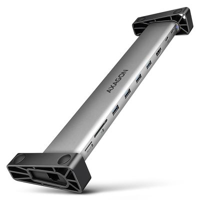AXAGON HMC-10HLS Multiport-Hub, 4X USB-A und 2X USB-C, HDMI 4K/60Hz, RJ-45, SD/microSD, PD 100W