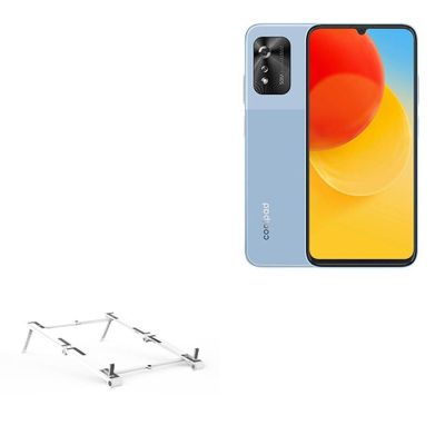 BoxWave Stand and Mount Compatible with Coolpad Cool 30i - Pocket Aluminum Stand 3-in-1, Portable Multi Angle Viewing Riser - Metallic Silver