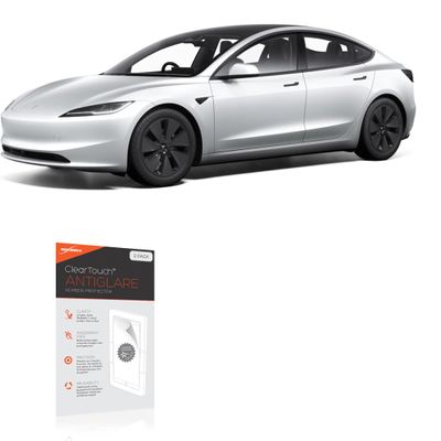 BoxWave Screen Protector Compatible with Tesla Motors 2024 Model 3 Display (15.4 in) - ClearTouch Anti-Glare (2-Pack), Anti-Fingerprint Matte Film Skin