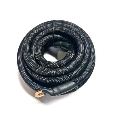 225FWY 17ft 4 Gauge Black Snakeskin Braided Sleeving OFC Wire Strands Copper Marine Cable 4 AWG