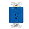 Eaton TRIG5262BLS Surge Protection Duplex Receptacle, TVSS, LED Indicator and Alarm, 15 Amp, 560J, Tamper Resistant, Blue, Isolated Ground, Transient Voltage Surge Suppressor view 1