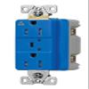 Eaton TRIG5262BLS Surge Protection Duplex Receptacle, TVSS, LED Indicator and Alarm, 15 Amp, 560J, Tamper Resistant, Blue, Isolated Ground, Transient Voltage Surge Suppressor view 2